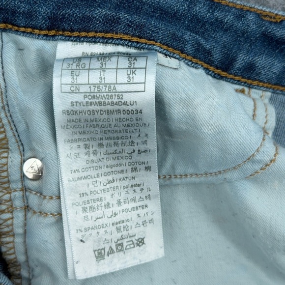 GUESS 1981 Skinny Jeans Womens 31 Medium Wash Blue Denim WBBAB4D4LU1 - Picture 4 of 8